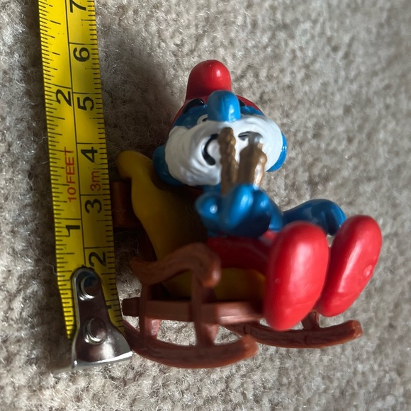 Vintage Collectible Schleich Papa Smurf with Pipe in Rocking Chair Action Figure - Picture 12 of 12